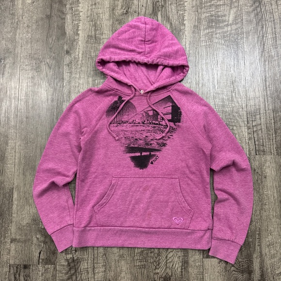 Roxy Tops - Y2K Roxy Beach Ocean Scene Surf Hoodie